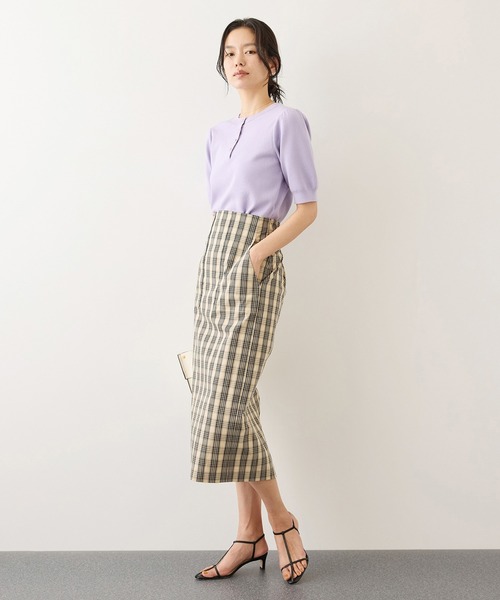 ROPE'（ロペ）の「[美人スカート]【DEVEAUX(デヴォー)】別注ハイストレッチチェックポケット付きタイトスカート/26SS・イージーケア（スカート・レディース・ベージュ・36/38）」の21枚目の写真