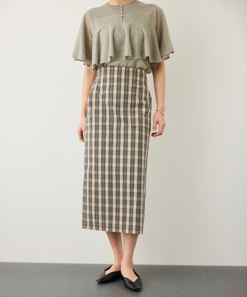 ROPE'（ロペ）の「[美人スカート]【DEVEAUX(デヴォー)】別注ハイストレッチチェックポケット付きタイトスカート/26SS・イージーケア（スカート・レディース・ベージュ・36/38）」の22枚目の写真
