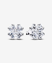 スパークリング ピンクリボン スタッド ピアス（ピアス（両耳用