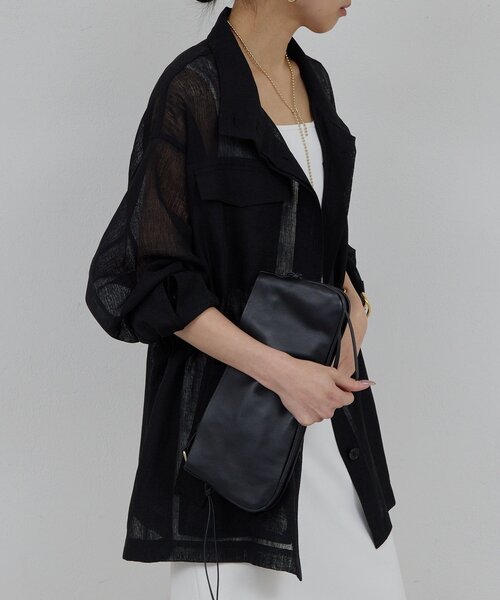 GALLARDAGALANTE(ガリャルダガランテ)の「【SACHIKOコラボ】シアーメッシュミリタリージャケット(ベスト・レディース・ブラック/モスグリーン・FREE)」の5枚目の写真