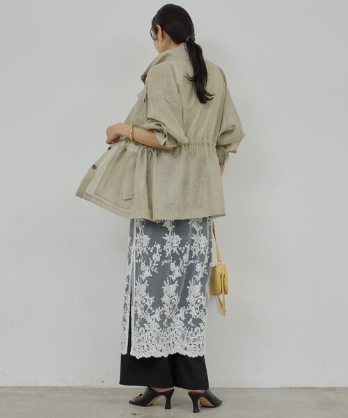 GALLARDAGALANTE(ガリャルダガランテ)の「【SACHIKOコラボ】シアーメッシュミリタリージャケット(ベスト・レディース・ブラック/モスグリーン・FREE)」の19枚目の写真