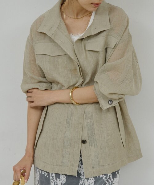 GALLARDAGALANTE(ガリャルダガランテ)の「【SACHIKOコラボ】シアーメッシュミリタリージャケット(ベスト・レディース・ブラック/モスグリーン・FREE)」の20枚目の写真