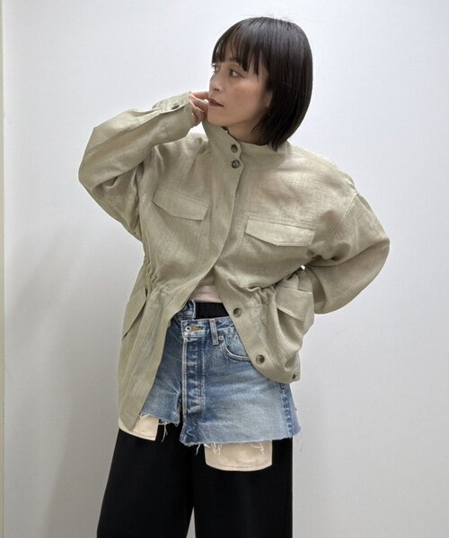 GALLARDAGALANTE(ガリャルダガランテ)の「【SACHIKOコラボ】シアーメッシュミリタリージャケット(ベスト・レディース・ブラック/モスグリーン・FREE)」の22枚目の写真