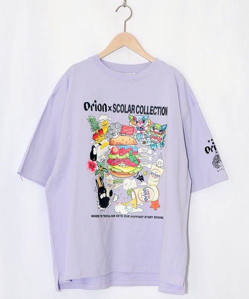 ScoLar(スカラー)の「161676:orion×ScoLar Happy Paradise Tシャツ(Tシャツ/カットソー・レディース・パープル/オフホワイト/ブラック・L/M)」の3枚目の写真