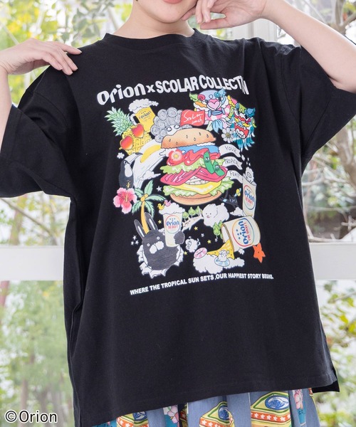 ScoLar(スカラー)の「161676:orion×ScoLar Happy Paradise Tシャツ(Tシャツ/カットソー・レディース・パープル/オフホワイト/ブラック・L/M)」の7枚目の写真
