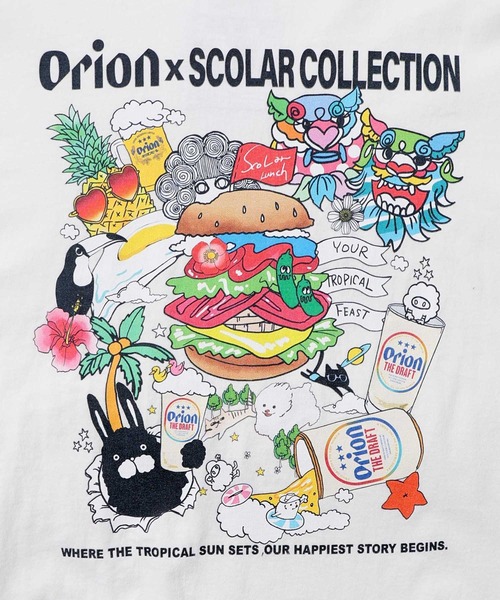 ScoLar(スカラー)の「161676:orion×ScoLar Happy Paradise Tシャツ(Tシャツ/カットソー・レディース・パープル/オフホワイト/ブラック・L/M)」の11枚目の写真