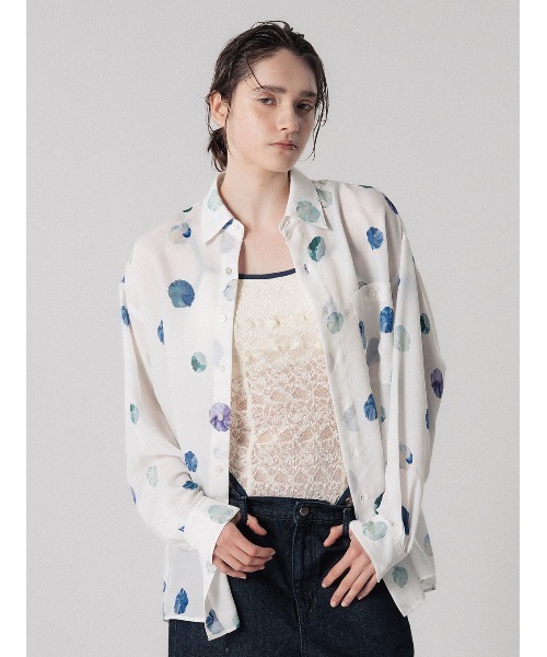 ELCHELE(エルチェレ)の「PAGE2026 #4 SHIRT(シャツ/ブラウス・レディース・ネイビー/ホワイト・FREE)」の3枚目の写真