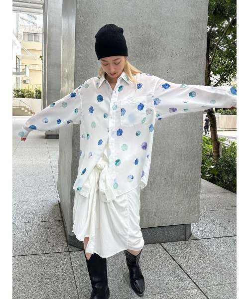 ELCHELE(エルチェレ)の「PAGE2026 #4 SHIRT(シャツ/ブラウス・レディース・ネイビー/ホワイト・FREE)」の14枚目の写真