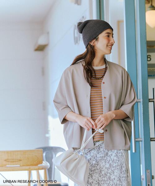 新品タグ付◉サテンストライプ切替ブラウス DOORS  ブラウン URBAN RESEARCH DOORS（アーバンリサーチドアーズ）の「サテン
