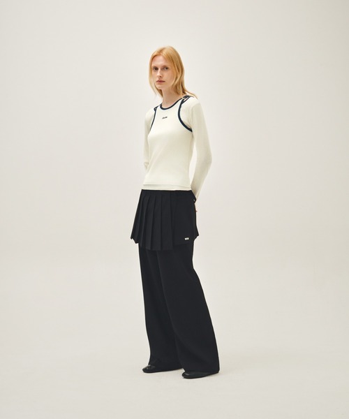 MARITHE + FRANCOIS GIRBAUD(マリテフランソワジルボー)の「W SLEEVELESS LAYERED LONG SLEEVE TEE(Tシャツ/カットソー・レディース・アイボリー/チャコール・MEDIUM/SMALL)」の4枚目の写真