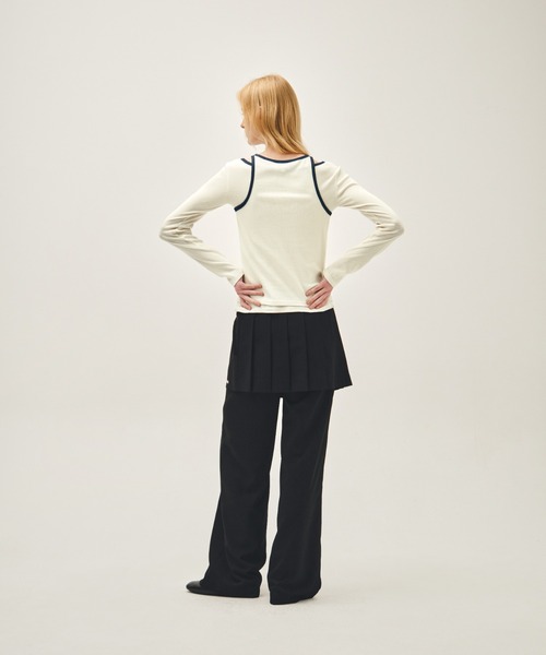 MARITHE + FRANCOIS GIRBAUD(マリテフランソワジルボー)の「W SLEEVELESS LAYERED LONG SLEEVE TEE(Tシャツ/カットソー・レディース・アイボリー/チャコール・MEDIUM/SMALL)」の6枚目の写真