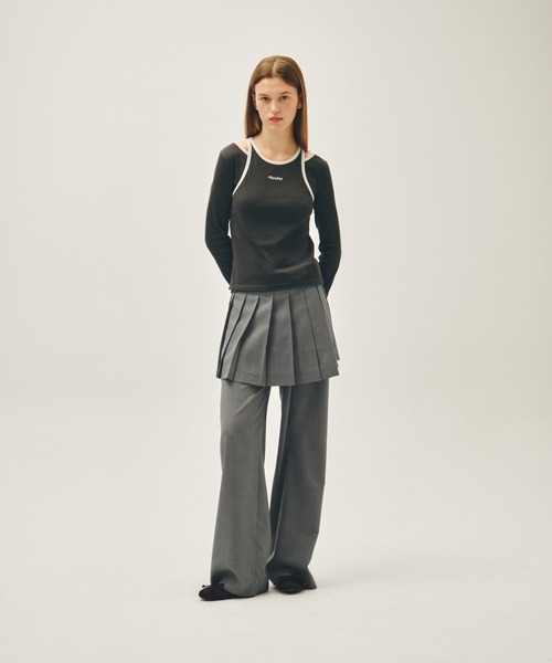 MARITHE + FRANCOIS GIRBAUD(マリテフランソワジルボー)の「W SLEEVELESS LAYERED LONG SLEEVE TEE(Tシャツ/カットソー・レディース・アイボリー/チャコール・MEDIUM/SMALL)」の14枚目の写真