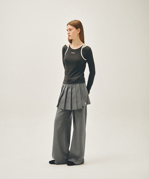 MARITHE + FRANCOIS GIRBAUD(マリテフランソワジルボー)の「W SLEEVELESS LAYERED LONG SLEEVE TEE(Tシャツ/カットソー・レディース・アイボリー/チャコール・MEDIUM/SMALL)」の15枚目の写真