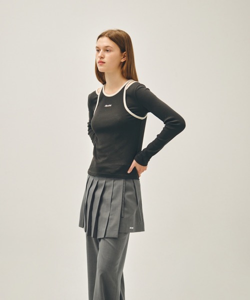 MARITHE + FRANCOIS GIRBAUD(マリテフランソワジルボー)の「W SLEEVELESS LAYERED LONG SLEEVE TEE(Tシャツ/カットソー・レディース・アイボリー/チャコール・MEDIUM/SMALL)」の16枚目の写真