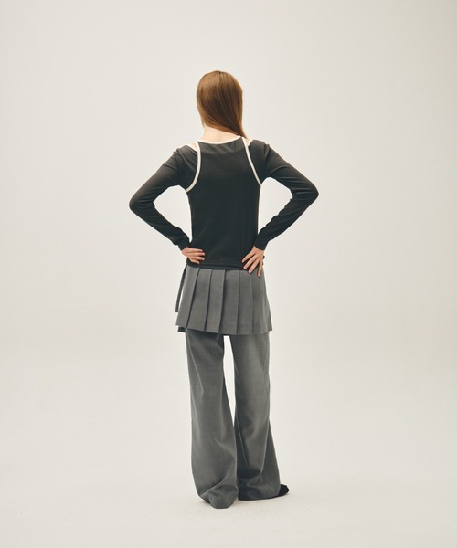 MARITHE + FRANCOIS GIRBAUD(マリテフランソワジルボー)の「W SLEEVELESS LAYERED LONG SLEEVE TEE(Tシャツ/カットソー・レディース・アイボリー/チャコール・MEDIUM/SMALL)」の17枚目の写真