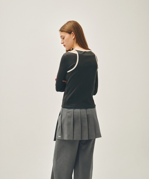 MARITHE + FRANCOIS GIRBAUD(マリテフランソワジルボー)の「W SLEEVELESS LAYERED LONG SLEEVE TEE(Tシャツ/カットソー・レディース・アイボリー/チャコール・MEDIUM/SMALL)」の18枚目の写真