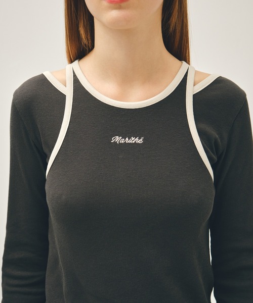 MARITHE + FRANCOIS GIRBAUD(マリテフランソワジルボー)の「W SLEEVELESS LAYERED LONG SLEEVE TEE(Tシャツ/カットソー・レディース・アイボリー/チャコール・MEDIUM/SMALL)」の19枚目の写真