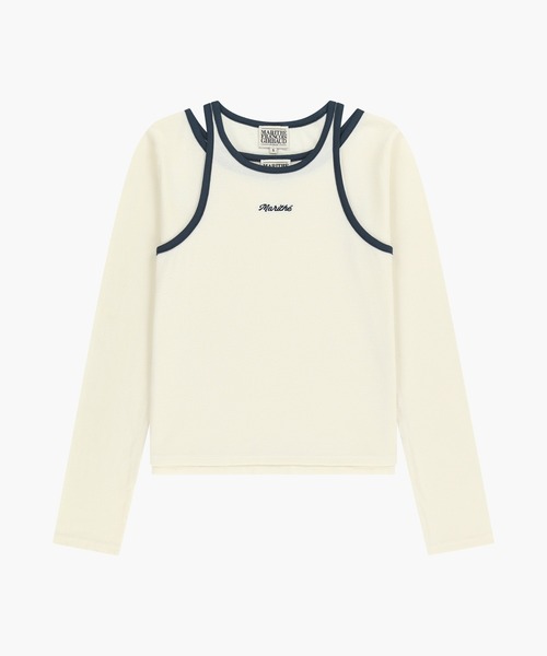 MARITHE + FRANCOIS GIRBAUD(マリテフランソワジルボー)の「W SLEEVELESS LAYERED LONG SLEEVE TEE(Tシャツ/カットソー・レディース・アイボリー/チャコール・MEDIUM/SMALL)」の9枚目の写真