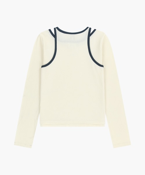 MARITHE + FRANCOIS GIRBAUD(マリテフランソワジルボー)の「W SLEEVELESS LAYERED LONG SLEEVE TEE(Tシャツ/カットソー・レディース・アイボリー/チャコール・MEDIUM/SMALL)」の10枚目の写真