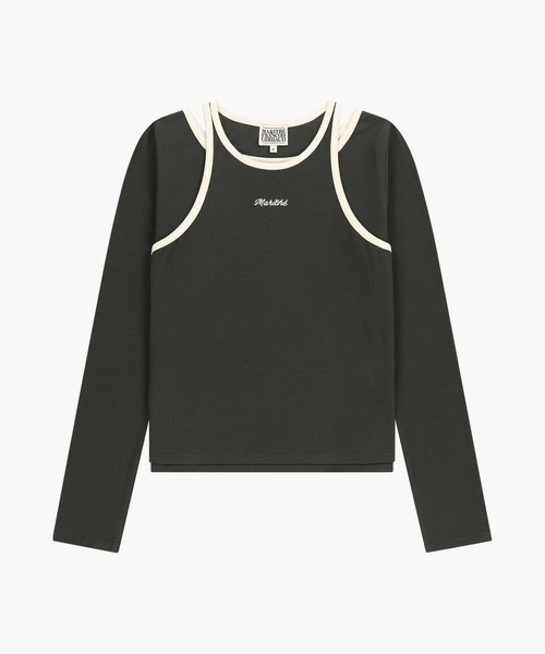MARITHE + FRANCOIS GIRBAUD(マリテフランソワジルボー)の「W SLEEVELESS LAYERED LONG SLEEVE TEE(Tシャツ/カットソー・レディース・アイボリー/チャコール・MEDIUM/SMALL)」の20枚目の写真