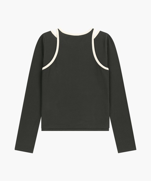 MARITHE + FRANCOIS GIRBAUD(マリテフランソワジルボー)の「W SLEEVELESS LAYERED LONG SLEEVE TEE(Tシャツ/カットソー・レディース・アイボリー/チャコール・MEDIUM/SMALL)」の21枚目の写真