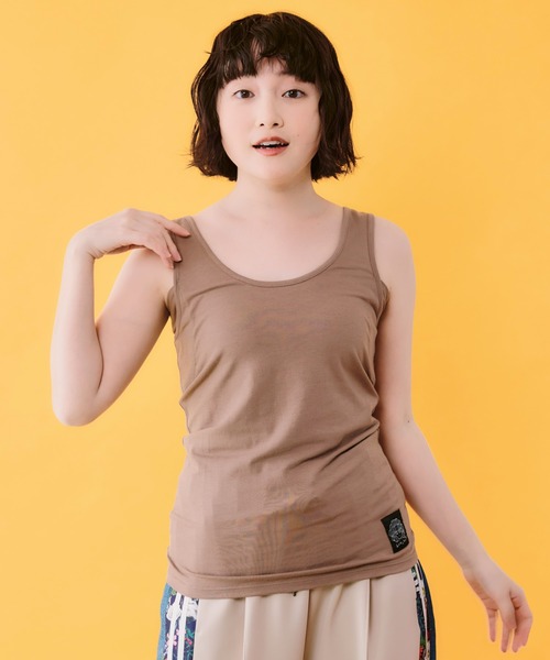 ScoLar(スカラー)の「162643:汗取りパッド付きタンクトップ(タンクトップ・レディース・ブラウン/ブラック・L/M)」の1枚目の写真