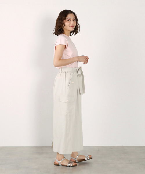 LOGEMENT DE CLAIRE(ロジュモンドクレール)の「フレンチスリーブTシャツ(Tシャツ/カットソー・レディース・ブルー系その他/オフホワイト/ライトピンク/ダークブラウン・FREE)」の5枚目の写真