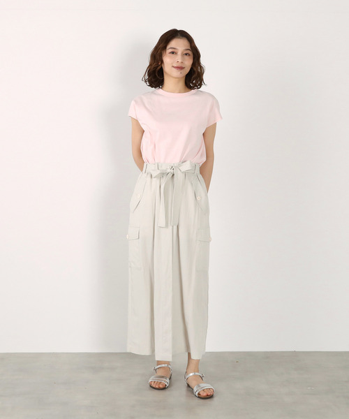 LOGEMENT DE CLAIRE(ロジュモンドクレール)の「フレンチスリーブTシャツ(Tシャツ/カットソー・レディース・ブルー系その他/オフホワイト/ライトピンク/ダークブラウン・FREE)」の7枚目の写真