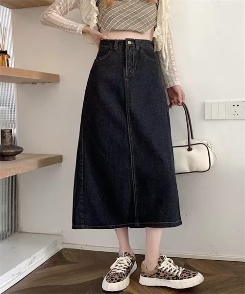 FREE STYLISTS(フリー スタイリスト)の「バックスリットロングデニムスカート(デニムスカート・レディース・ライトブルー/ブラック/ブルー・S/M/L/2XL/4XL/5XL/3XL/XL)」の8枚目の写真