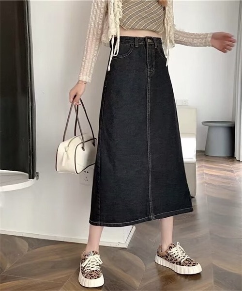 FREE STYLISTS(フリー スタイリスト)の「バックスリットロングデニムスカート(デニムスカート・レディース・ライトブルー/ブラック/ブルー・S/M/L/2XL/4XL/5XL/3XL/XL)」の12枚目の写真