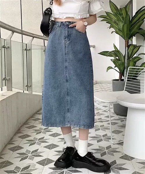 FREE STYLISTS(フリー スタイリスト)の「バックスリットロングデニムスカート(デニムスカート・レディース・ライトブルー/ブラック/ブルー・S/M/L/2XL/4XL/5XL/3XL/XL)」の16枚目の写真