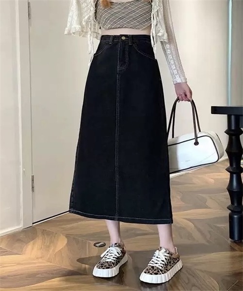 FREE STYLISTS(フリー スタイリスト)の「バックスリットロングデニムスカート(デニムスカート・レディース・ライトブルー/ブラック/ブルー・S/M/L/2XL/4XL/5XL/3XL/XL)」の7枚目の写真