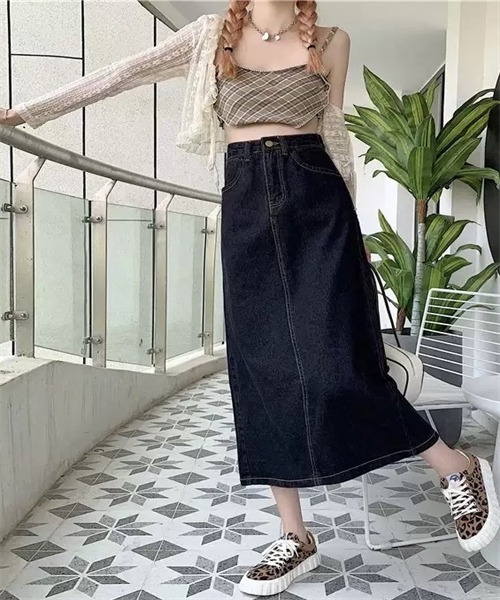 FREE STYLISTS(フリー スタイリスト)の「バックスリットロングデニムスカート(デニムスカート・レディース・ライトブルー/ブラック/ブルー・S/M/L/2XL/4XL/5XL/3XL/XL)」の13枚目の写真