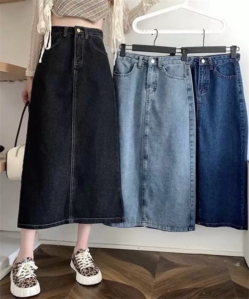FREE STYLISTS(フリー スタイリスト)の「バックスリットロングデニムスカート(デニムスカート・レディース・ライトブルー/ブラック/ブルー・S/M/L/2XL/4XL/5XL/3XL/XL)」の14枚目の写真