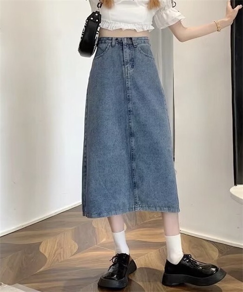 FREE STYLISTS(フリー スタイリスト)の「バックスリットロングデニムスカート(デニムスカート・レディース・ライトブルー/ブラック/ブルー・S/M/L/2XL/4XL/5XL/3XL/XL)」の17枚目の写真
