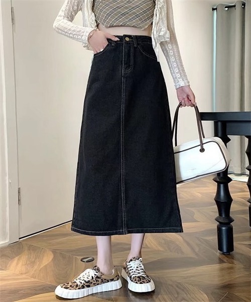 FREE STYLISTS(フリー スタイリスト)の「バックスリットロングデニムスカート(デニムスカート・レディース・ライトブルー/ブラック/ブルー・S/M/L/2XL/4XL/5XL/3XL/XL)」の6枚目の写真