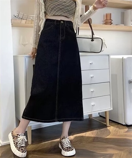 FREE STYLISTS(フリー スタイリスト)の「バックスリットロングデニムスカート(デニムスカート・レディース・ライトブルー/ブラック/ブルー・S/M/L/2XL/4XL/5XL/3XL/XL)」の11枚目の写真