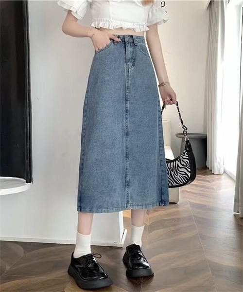 FREE STYLISTS(フリー スタイリスト)の「バックスリットロングデニムスカート(デニムスカート・レディース・ライトブルー/ブラック/ブルー・S/M/L/2XL/4XL/5XL/3XL/XL)」の22枚目の写真