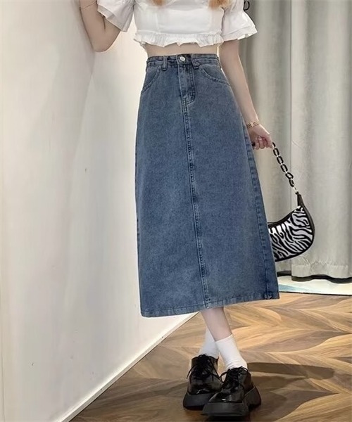 FREE STYLISTS(フリー スタイリスト)の「バックスリットロングデニムスカート(デニムスカート・レディース・ライトブルー/ブラック/ブルー・S/M/L/2XL/4XL/5XL/3XL/XL)」の18枚目の写真