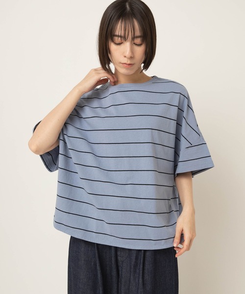 RNA-N(アールエヌエーエヌ)の「M2654 ボーダールーズT(Tシャツ/カットソー・レディース・ブラウン/ブラック×グリーン/ホワイト×ブラック/サックスブルー/キャメル/グレー/チョコ/ホワイト×レッド・FREE)」の18枚目の写真