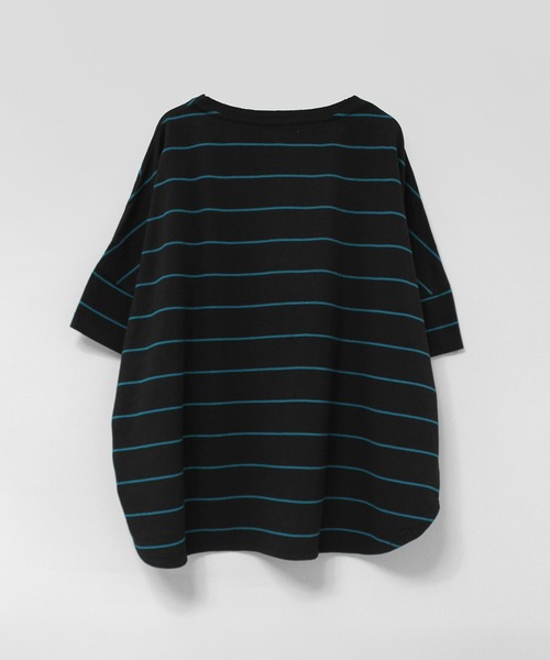 RNA-N(アールエヌエーエヌ)の「M2654 ボーダールーズT(Tシャツ/カットソー・レディース・ブラウン/ブラック×グリーン/ホワイト×ブラック/サックスブルー/キャメル/グレー/チョコ/ホワイト×レッド・FREE)」の16枚目の写真