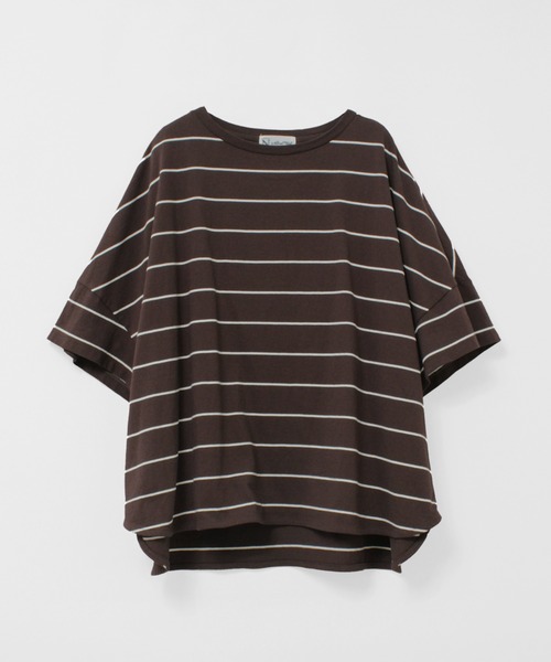 RNA-N(アールエヌエーエヌ)の「M2654 ボーダールーズT(Tシャツ/カットソー・レディース・ブラウン/ブラック×グリーン/ホワイト×ブラック/サックスブルー/キャメル/グレー/チョコ/ホワイト×レッド・FREE)」の10枚目の写真