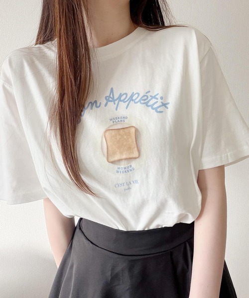 Nana（ナナ）の「トーストイラストプリントTシャツ（Tシャツ/カットソー・レディース・ホワイト・FREE）」の19枚目の写真