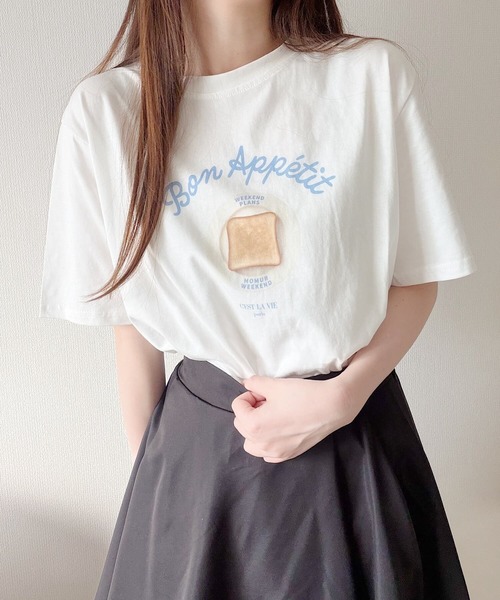 Nana（ナナ）の「トーストイラストプリントTシャツ（Tシャツ/カットソー・レディース・ホワイト・FREE）」の13枚目の写真