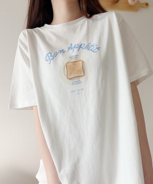 Nana（ナナ）の「トーストイラストプリントTシャツ（Tシャツ/カットソー・レディース・ホワイト・FREE）」の15枚目の写真