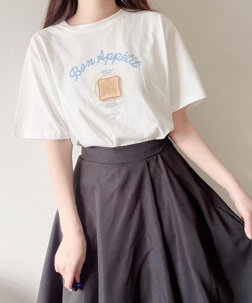 Nana（ナナ）の「トーストイラストプリントTシャツ（Tシャツ/カットソー・レディース・ホワイト・FREE）」の18枚目の写真