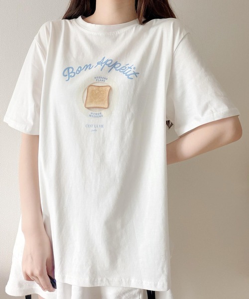 Nana（ナナ）の「トーストイラストプリントTシャツ（Tシャツ/カットソー・レディース・ホワイト・FREE）」の8枚目の写真