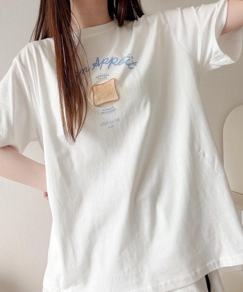 Nana（ナナ）の「トーストイラストプリントTシャツ（Tシャツ/カットソー・レディース・ホワイト・FREE）」の5枚目の写真