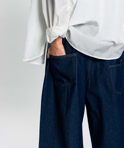 Elanque(エランク)の「wide denim shorts / ワイドデニムハーフパンツ(デニムパンツ・メンズ・インディゴブルー/ブルー・MEDIUM/LARGE)」の10枚目の写真