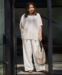 【野呂佳代さん着用】FINE MOVE ギャザーワイドパンツ